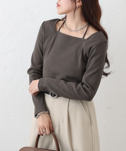 COLONY 2139（コロニートゥーワンスリーナイン）の「レイヤード風フライスプルオーバー（Tシャツ/カットソー・レディース・ブラック/チャコールグレー/ホワイト/ライトグレー・FREE）」の22枚目の写真