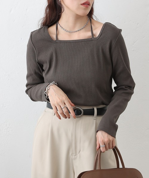 COLONY 2139（コロニートゥーワンスリーナイン）の「レイヤード風フライスプルオーバー（Tシャツ/カットソー・レディース・ブラック/チャコールグレー/ホワイト/ライトグレー・FREE）」の21枚目の写真