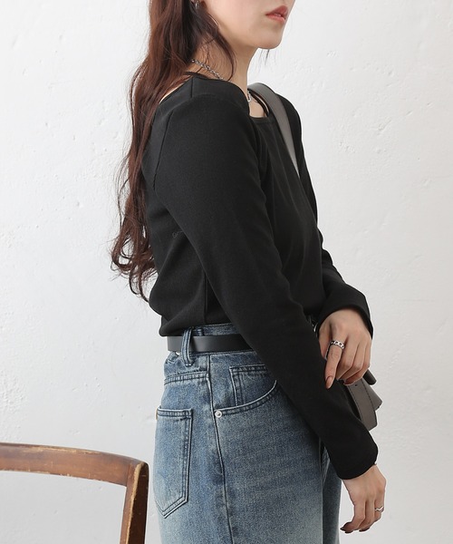 COLONY 2139（コロニートゥーワンスリーナイン）の「レイヤード風フライスプルオーバー（Tシャツ/カットソー・レディース・ブラック/チャコールグレー/ホワイト/ライトグレー・FREE）」の16枚目の写真