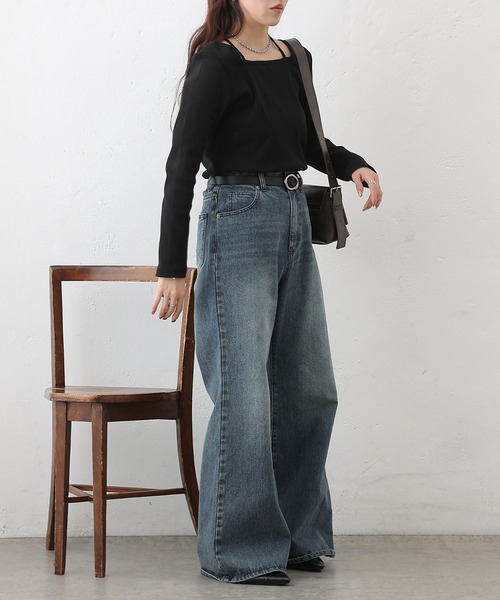 COLONY 2139（コロニートゥーワンスリーナイン）の「レイヤード風フライスプルオーバー（Tシャツ/カットソー・レディース・ブラック/チャコールグレー/ホワイト/ライトグレー・FREE）」の20枚目の写真