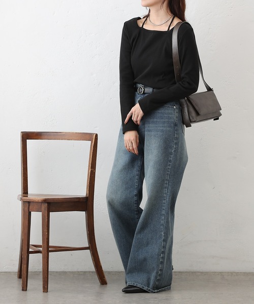 COLONY 2139（コロニートゥーワンスリーナイン）の「レイヤード風フライスプルオーバー（Tシャツ/カットソー・レディース・ブラック/チャコールグレー/ホワイト/ライトグレー・FREE）」の18枚目の写真