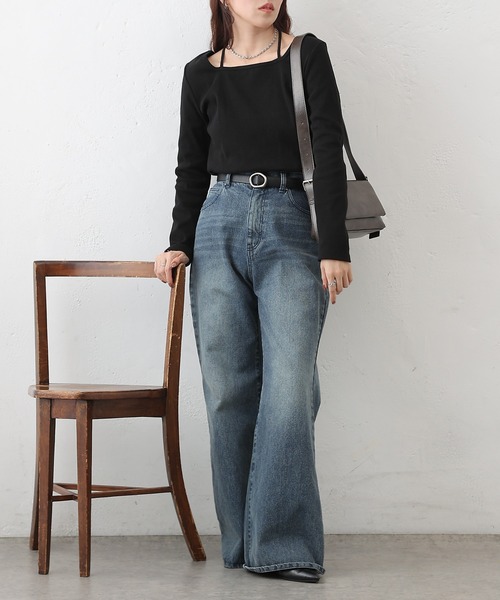 COLONY 2139（コロニートゥーワンスリーナイン）の「レイヤード風フライスプルオーバー（Tシャツ/カットソー・レディース・ブラック/チャコールグレー/ホワイト/ライトグレー・FREE）」の17枚目の写真