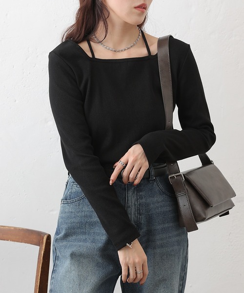 COLONY 2139（コロニートゥーワンスリーナイン）の「レイヤード風フライスプルオーバー（Tシャツ/カットソー・レディース・ブラック/チャコールグレー/ホワイト/ライトグレー・FREE）」の13枚目の写真