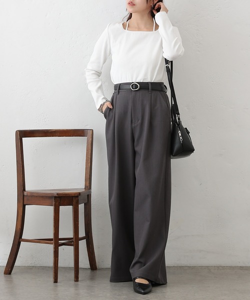 COLONY 2139（コロニートゥーワンスリーナイン）の「レイヤード風フライスプルオーバー（Tシャツ/カットソー・レディース・ブラック/チャコールグレー/ホワイト/ライトグレー・FREE）」の9枚目の写真