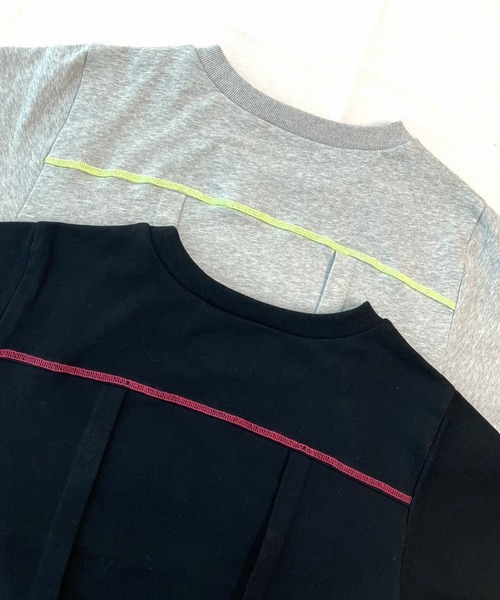 Q（キュー）の「デニム裏毛ドッキングスウェット（スウェット・レディース・インディゴブルー/スカイブルー・MEDIUM）」の10枚目の写真