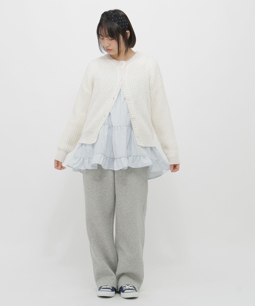 GLOBAL WORK（グローバルワーク）の「2SET＊カーディガン＊チュニック/AND YUA ANY/636236（カーディガン/ボレロ・キッズ・ミント/オフホワイト・FREE）」の3枚目の写真