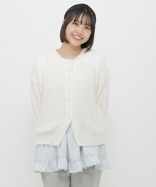 GLOBAL WORK（グローバルワーク）の「2SET＊カーディガン＊チュニック/AND YUA ANY/636236（カーディガン/ボレロ・キッズ・ミント/オフホワイト・FREE）」の5枚目の写真