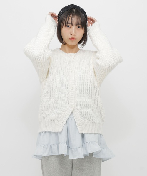 GLOBAL WORK（グローバルワーク）の「2SET＊カーディガン＊チュニック/AND YUA ANY/636236（カーディガン/ボレロ・キッズ・ミント/オフホワイト・FREE）」の7枚目の写真