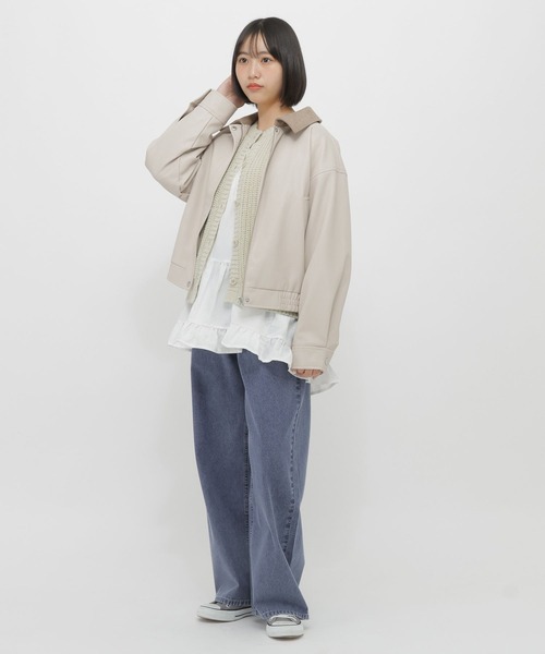 GLOBAL WORK（グローバルワーク）の「2SET＊カーディガン＊チュニック/AND YUA ANY/636236（カーディガン/ボレロ・キッズ・ミント/オフホワイト・FREE）」の14枚目の写真