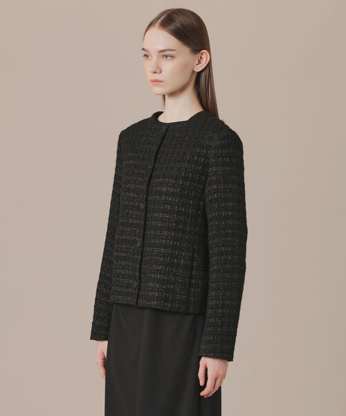 MACKINTOSH LONDON（マッキントッシュ ロンドン）の「ツイードノーカラージャケット（ノーカラージャケット・レディース・ブラック・38/40）」の5枚目の写真