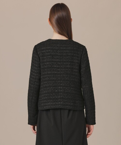 MACKINTOSH LONDON（マッキントッシュ ロンドン）の「ツイードノーカラージャケット（ノーカラージャケット・レディース・ブラック・38/40）」の6枚目の写真