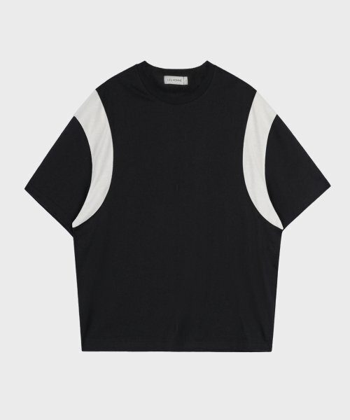 LIEU HOMME(リュウオム)の「オーバーサイズショルダーラインTシャツ_ブラック(Tシャツ/カットソー・メンズ・その他・M/L)」の1枚目の写真