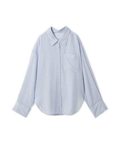 FRAY I.D（フレイアイディー）の「リラックスストライプシャツ（シャツ/ブラウス・レディース・グリーン/ピンク/ブルー・F）」の4枚目の写真