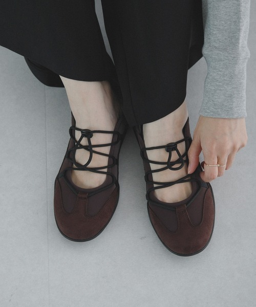 URBAN RESEARCH Sonny Label（アーバンリサーチサニーレーベル）の「レースアップバレエスニーカー（スニーカー・レディース・ブラック/ブラウン・SMALL/MEDIUM/LARGE）」の6枚目の写真
