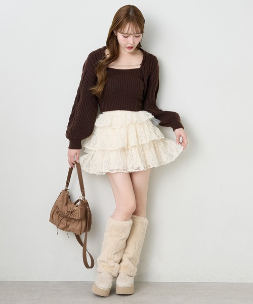 one after another NICE CLAUP（ワンアフターアナザーナイスクラップ）の「新色追加／チャーム付きドロストバッグ（ショルダーバッグ・レディース・ピンク/ブラウン/ブラック/アイボリー・FREE）」の13枚目の写真