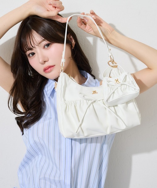セール】新色追加／チャーム付きドロストバッグ（ショルダーバッグ