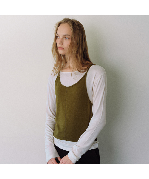 URAGO（ユラーゴ）の「Soy layered t-shirt set（Tシャツ/カットソー・レディース・ブラウン/ライトグレー/Cream・FREE）」の3枚目の写真