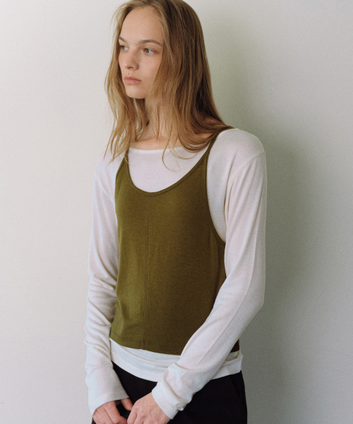 URAGO（ユラーゴ）の「Soy layered t-shirt set（Tシャツ/カットソー・レディース・ブラウン/ライトグレー/Cream・FREE）」の5枚目の写真