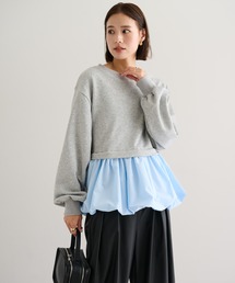 裏毛ドッキングバルーンプルオーバー