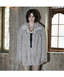 VOONT（ブント）の「Ash Fur Half Coat (GRAY)（ムートンコート）」