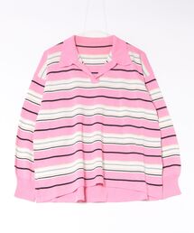 【MAISON BREEZE reveur】マルチボーダーニットラガーシャツ trc
