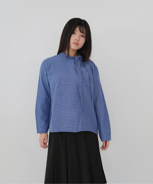 Uenui(ウニュイ)の「【Cunii】classic check ribbon blouse(シャツ/ブラウス・レディース・ブルー・FREE)」の16枚目の写真