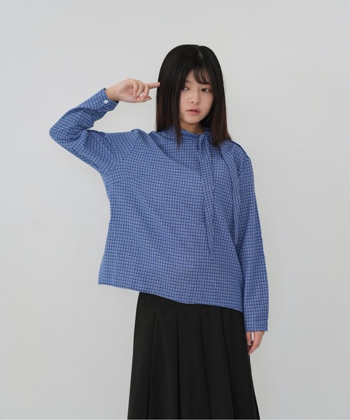 Uenui(ウニュイ)の「【Cunii】classic check ribbon blouse(シャツ/ブラウス・レディース・ブルー・FREE)」の17枚目の写真
