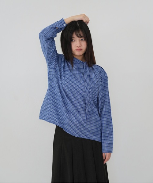 Uenui(ウニュイ)の「【Cunii】classic check ribbon blouse(シャツ/ブラウス・レディース・ブルー・FREE)」の19枚目の写真