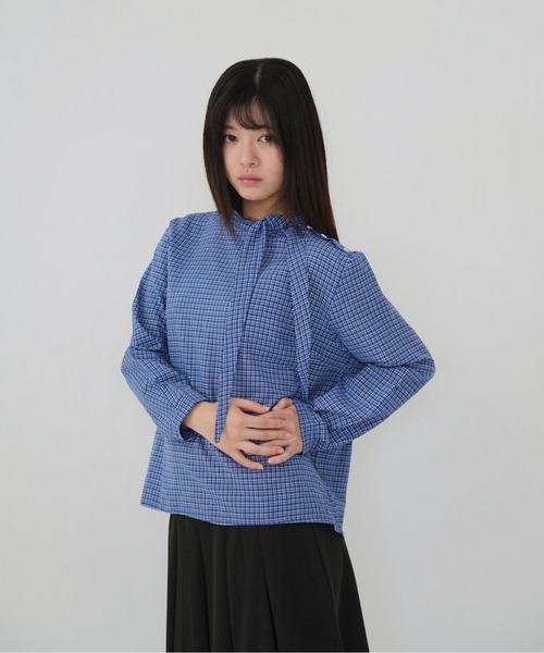 Uenui(ウニュイ)の「【Cunii】classic check ribbon blouse(シャツ/ブラウス・レディース・ブルー・FREE)」の20枚目の写真