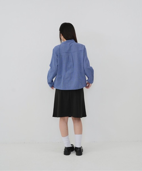 Uenui(ウニュイ)の「【Cunii】classic check ribbon blouse(シャツ/ブラウス・レディース・ブルー・FREE)」の14枚目の写真