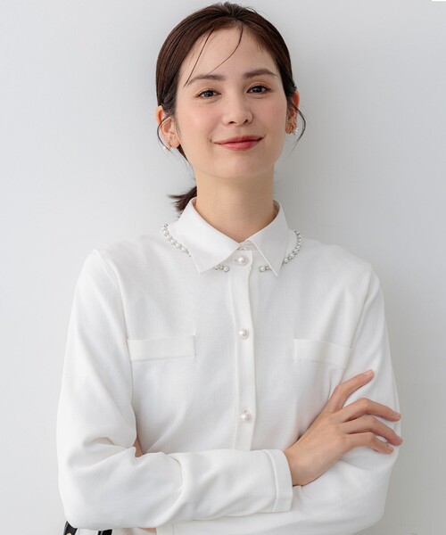 組曲(クミキョク)の「クリアストレッチビジューレーン カーディガン(カーディガン/ボレロ・レディース・ブラック系2/ホワイト系/ブラック系・2/3)」の15枚目の写真