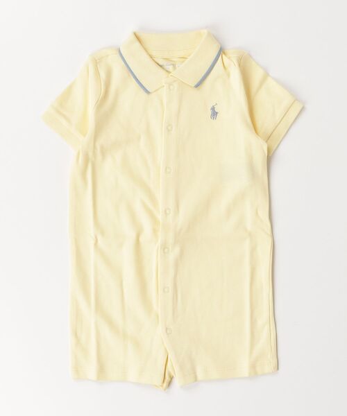 POLO RALPH LAUREN CHILDRENSWEAR(ポロ ラルフ ローレン チルドレンズウェア)の「コットン インターロック ポロ ショートオール(ロンパース・キッズ・イエロー・12M/9M)」の4枚目の写真