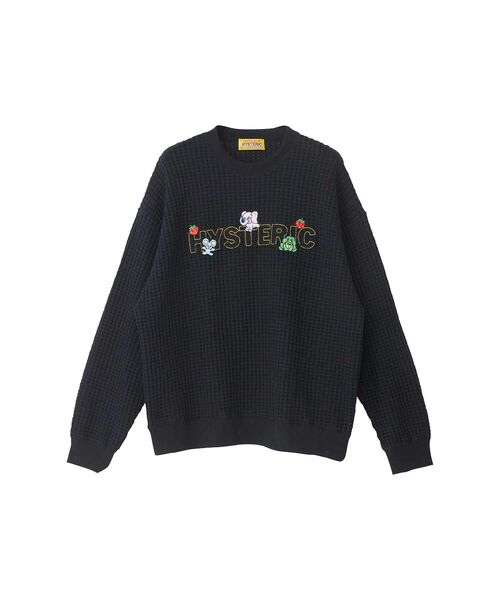 HYSTERIC GLAMOUR(ヒステリックグラマー)の「HYSTERIC HOMIES刺繍 オーバーサイズスウェット(スウェット・レディース・ブラック/ピンク/グリーン・FREE)」の1枚目の写真