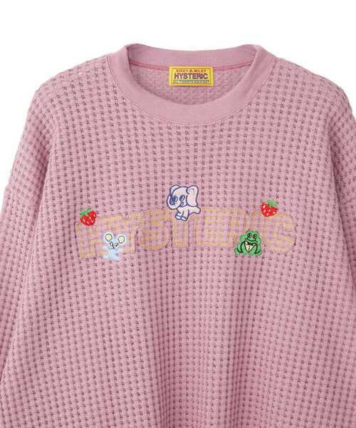 HYSTERIC GLAMOUR(ヒステリックグラマー)の「HYSTERIC HOMIES刺繍 オーバーサイズスウェット(スウェット・レディース・ブラック/ピンク/グリーン・FREE)」の5枚目の写真