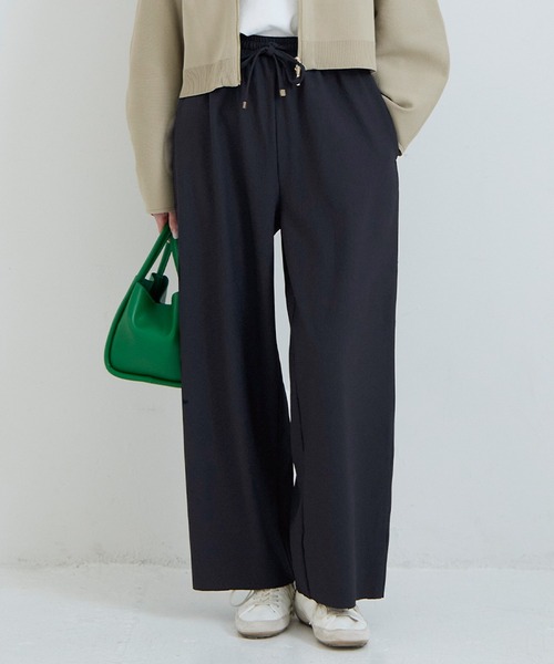 coca（coca）（コカ）の「ストレッチリブイージーパンツ（その他パンツ・レディース・ネイビー/ブラック・L/M/S）」の2枚目の写真