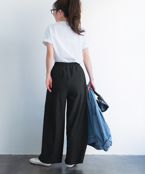 coca（coca）（コカ）の「ストレッチリブイージーパンツ（その他パンツ・レディース・ネイビー/ブラック・L/M/S）」の7枚目の写真