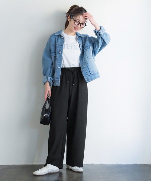 coca（coca）（コカ）の「ストレッチリブイージーパンツ（その他パンツ・レディース・ネイビー/ブラック・L/M/S）」の9枚目の写真