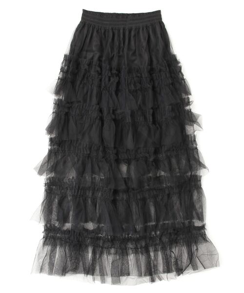 FREE STYLISTS(フリー スタイリスト)の「YUGA_YGMC Lace tiered long skirt(スカート・レディース・ブラック/ホワイト・FREE)」の3枚目の写真