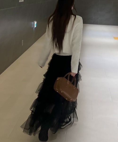 FREE STYLISTS(フリー スタイリスト)の「YUGA_YGMC Lace tiered long skirt(スカート・レディース・ブラック/ホワイト・FREE)」の17枚目の写真