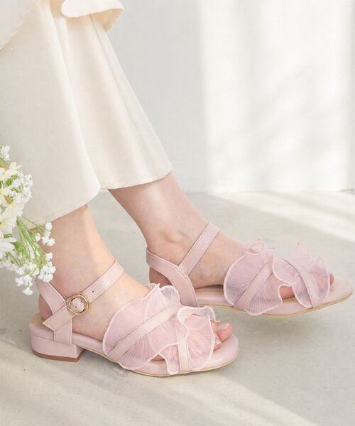 MAJESTIC LEGON（マジェスティックレゴン）の「シアーフリルサンダル（サンダル・レディース・ブラウン系その他3/オフホワイト/シルバー/グレー/ブラック系その他/ベージュ/アイボリー/ブラウン系その他4/ブラック/ブラック系その他2/ピンク・SMALL/MEDIUM/LARGE/X-LARGE/XXL）」の10枚目の写真