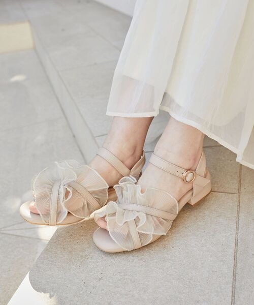 MAJESTIC LEGON（マジェスティックレゴン）の「シアーフリルサンダル（サンダル・レディース・ブラウン系その他3/オフホワイト/シルバー/グレー/ブラック系その他/ベージュ/アイボリー/ブラウン系その他4/ブラック・SMALL/MEDIUM/LARGE/X-LARGE/XXL）」の14枚目の写真