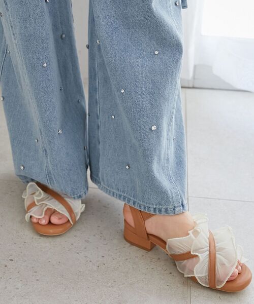 MAJESTIC LEGON（マジェスティックレゴン）の「シアーフリルサンダル（サンダル・レディース・ブラウン系その他3/オフホワイト/シルバー/グレー/ブラック系その他/ベージュ/アイボリー/ブラウン系その他4/ブラック・SMALL/MEDIUM/LARGE/X-LARGE/XXL）」の20枚目の写真