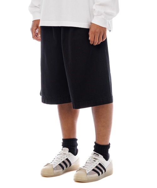 Sandinista（サンディニスタ）の「Light Denim Easy Baggy Shorts - Overdyed / 薄手デニム後染めバギーショーツ（その他パンツ・メンズ・ブラック系その他・FREE）」の4枚目の写真