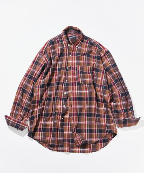 NAUTICA(ノーティカ)の「NAUTICA/ノーティカ ビッグシルエット マドラスチェック BDシャツ ロングスリーブ/ボタンダウンシャツ(シャツ/ブラウス・メンズ・ブルー/グリーン・X-LARGE/MEDIUM/LARGE)」の2枚目の写真