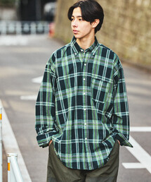 NAUTICA/ノーティカ ビッグシルエット マドラスチェック BDシャツ ロングスリーブ/ボタンダウンシャツ