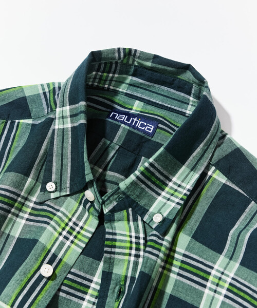 NAUTICA(ノーティカ)の「NAUTICA/ノーティカ ビッグシルエット マドラスチェック BDシャツ ロングスリーブ/ボタンダウンシャツ(シャツ/ブラウス・メンズ・ブルー/グリーン・X-LARGE/MEDIUM/LARGE)」の9枚目の写真