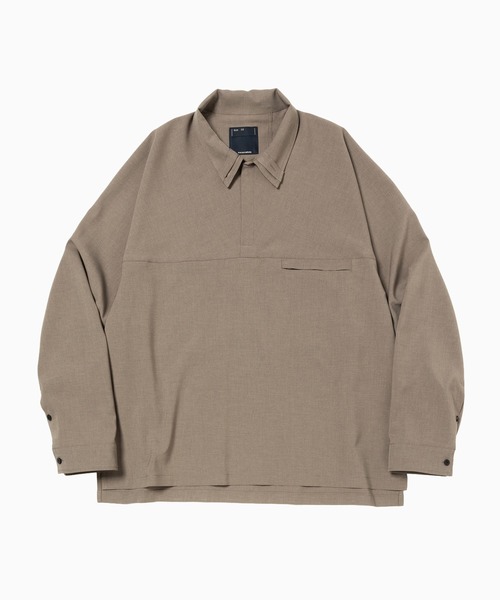 meanswhile(ミーンズワイル)の「Half-zip Pullover SH(シャツ/ブラウス・メンズ・ブラック/チャコール/ブラウン・2(M)/3(L)/4(XL))」の3枚目の写真