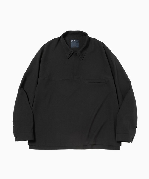 meanswhile(ミーンズワイル)の「Half-zip Pullover SH(シャツ/ブラウス・メンズ・ブラック/チャコール/ブラウン・2(M)/3(L)/4(XL))」の1枚目の写真