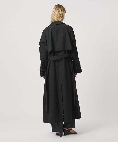 ATTISESSION(アティセッション)の「<ATTISESSION>コットン ナイロン カットオフ トレンチ コート(トレンチコート・レディース・ブラック/オフホワイト・38/36)」の6枚目の写真