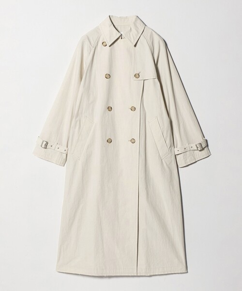 ATTISESSION(アティセッション)の「<ATTISESSION>コットン ナイロン カットオフ トレンチ コート(トレンチコート・レディース・ブラック/オフホワイト・38/36)」の7枚目の写真